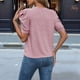 thumbnail image 3 of Suéter de Corta Abullonada para Mujer, Blusas de -Verano 2025, Ropa Informal de Negocios, Blusa de Punto con Cuello Redondo, Talla XL, Rosa, 3 of 4