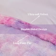 thumbnail image 4 of RYNGHIPY 3PCS King Size Comforter Set Blue Purple Women Faux Rabbit Fur Bedding Set Tie-Dyeing Bedding Comforter Sets Fluffy Plush Bed Comforter Set, 4 of 8