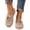 Khaki, variant on Womens Breathable Woven Slip On Mules Decorative Bow Lace Detail Closed Round Toe Comfy Summer Vacation Flats