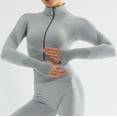 thumbnail image 5 of Traje deportivo de cintura alta para mujer, traje deportivo de burbujas para levantamiento de cadera, alta elasticidad, para correr, traje de Yoga sin costuras con cremallera, 5 of 5