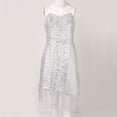 thumbnail image 3 of KaLI_store Formal Dresses Women's V Neck Sequin Gown Long Prom Evening Party Dress Silver,S, 3 of 5