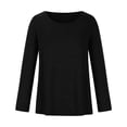 thumbnail image 4 of Tunic Tops for Leggings for Women Casual Crewneck Blouse Long Sleeve Solid Color Shirt Soft Lightweight Loose Top, 4 of 5