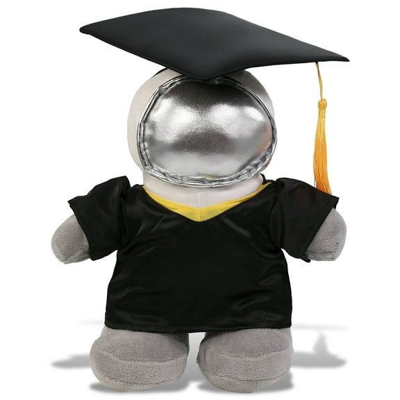 DolliBu Standing Astronaut Graduation Plush Toy - Snug-Mooshies Astronaut Plush Graduation Stuffed Toy Dress Up with Graduation Gown and Cap with Tassel Outfit, Congratulatory Graduation Gift - 8 Inch