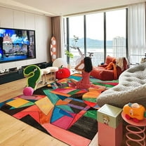 Modern Home Geometry Carpets Living Room Light Luxury Carpet Nordic Hall Sofa Floor Mat Children Bedroom ration Soft Rugs