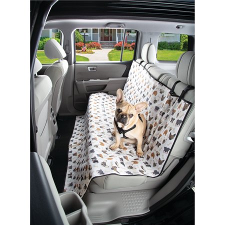 ETNA Products Waterproof Dog Face Theme Seat Cover - Brown  White & Gray