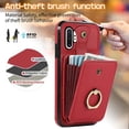 thumbnail image 4 of REQO Phone Case for Samsung Galaxy Note 10 Plus Note10+ 5G Wallet Cell Cover with Screen Protector Crossbody Strap Ring Stand RFID Credit Card Holder Note10 + Notes 10+ Ten Not S10 10Plus Women Red, 4 of 7