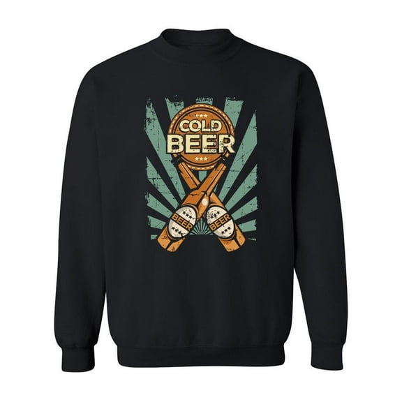 Vintage Cold Beer Sweatshirt Men -Image by Shutterstock, Male Medium