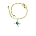 thumbnail image 2 of Delight Jewelry Silvertone Green Frog with Crystals Gold-tone Paw Infinity Link Chain Bracelet, 6"+2" Extender, 2 of 3