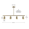 thumbnail image 3 of Globe Electric 91007789 Willard 4 Light 35" Wide Fixed Rail Linear Ceiling Fixture - Brass, 3 of 7