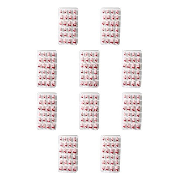 Vogacara 1 Juego de uñas para niños, punta de longitud media, estilo cuadrado, cubierta completa, calcomanías de arte, suministros de salón Catorce 10piezas Vogacara CBP378831