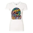 thumbnail image 3 of Funny Neon Sloth | Dean Russo Art Animal Lover Womens Slim Fit Junior Tee, White, L, 3 of 5