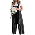 thumbnail image 2 of Sleeveless Women Denim Overalls Casual Straight Leg Jeans Jumpsuit, 2 of 5