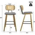 Counter Height Bar Stools PU Leather Upholstered Barstools with Backs