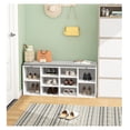 thumbnail image 6 of Shoe Storage Bench, 10 Cubbies Shoe Bench, Storage Entryway Bench with Removable Cushion, Space Saving Storage Shoe Rack Bench, 41 x 12 x 16.75 Inches 41" White, 6 of 8