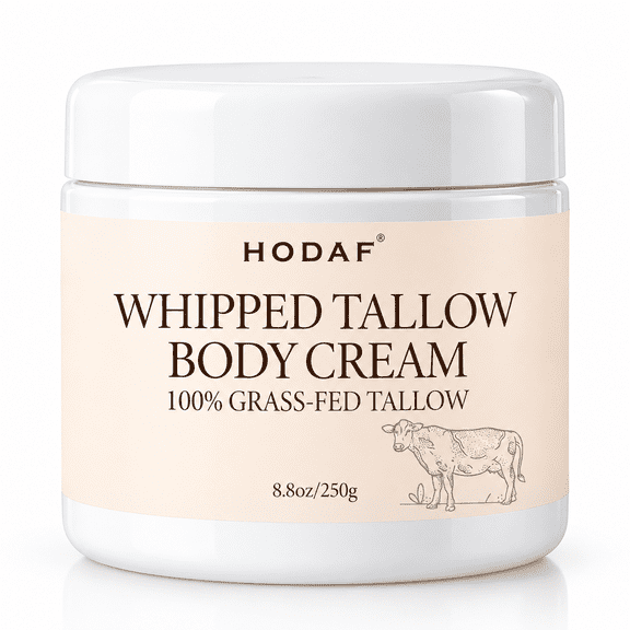 HODAF Lightweight Non-Greasy Deep Nourishment Tallow Body Whipped Moisturizer with Shea Butter and Niacinamide for Dry, Sensitive Skin, 250g