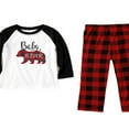 thumbnail image 5 of JUNWELL Holiday Family Pajamas Matching Sets Christmas PJs with Mama Bear Printed Romper Plaid Pants Sleepwear, 5 of 6