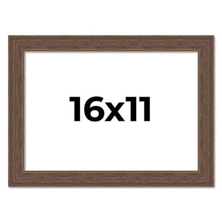 16x11 Frame Brown Distressed Barnwood Picture Frame | Rustic Farmhouse Photo Frame Includes UV