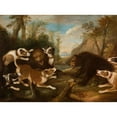 thumbnail image 3 of Joseph Anton Harzath 24x19 Black Modern Framed Museum Art Print Titled - Dogs Fighting with Bears (18th Century), 3 of 5