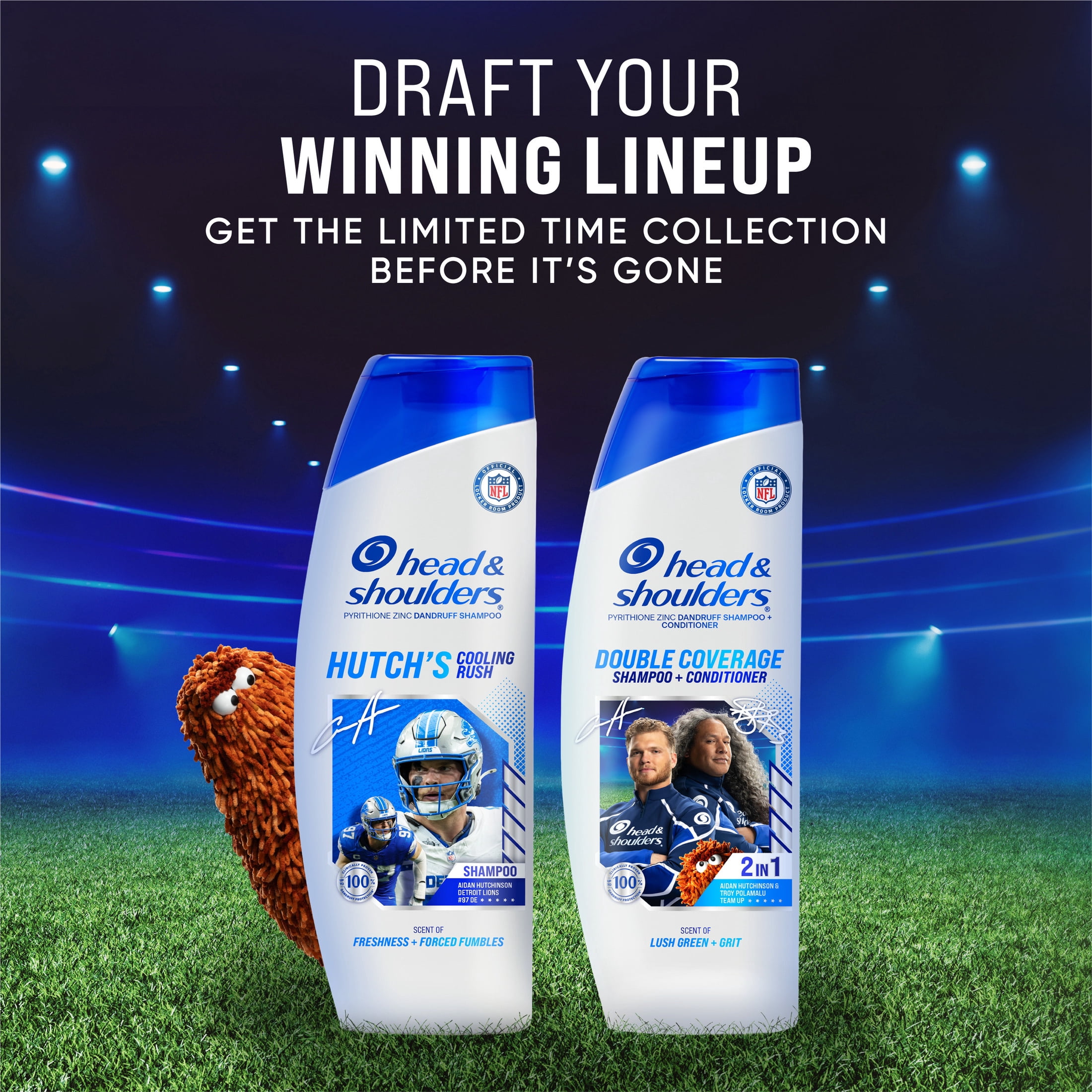 Head and Shoulders Dandruff Mens Shampoo, Hutch's Cooling Rush, NFL Collection, 12.5 fl oz
