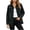 Black, variant on TGSLY Women's Fall Denim Jacket Lightweight Collared Snap Button Down Long Sleeve Jean Coat Relaxed Casual Solid Color Frayed Hem Outerwear M