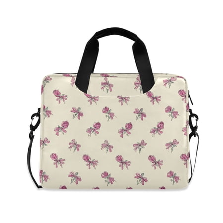 16 Laptop Briefcase for Work Travel Laptop Shoulder Bag Carrying Handbag Laptop Case Pink Roses and Bows Pattern