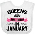thumbnail image 3 of Inktastic Queens Are Born in January Boys or Girls Baby Bib, 3 of 4