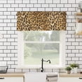thumbnail image 2 of Rdsfhsp Leopard Valance Curtain Rod Pocket Window Short Curtain Wild Animal Fashion Sexy Leopard Pattern Washable Window Treatment for Living Room Bedroom Kitchen Home Decor 54x18 Inch, 2 of 5