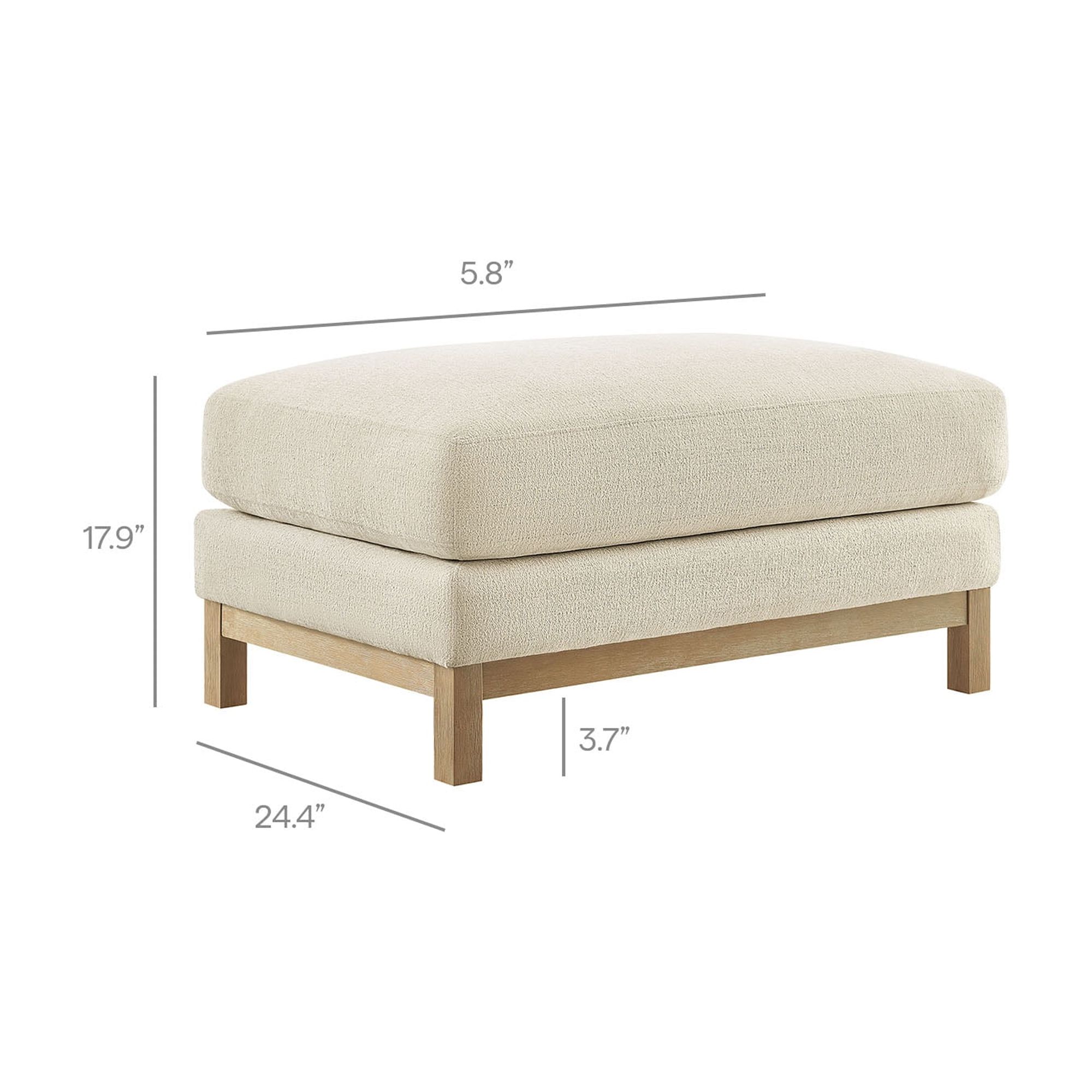 Modway Roscoe Fabric Ottoman in White