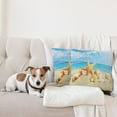 thumbnail image 4 of Ambesonne Summer Throw Pillow Cover 2 Pack, Beach Sand with Starfish, 20", Aqua Ivory Mustard, 4 of 5