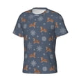 thumbnail image 5 of Qekee Squirrel And Snowflakes Classic Fit T-Shirt Men's Shirt Men's Tight Short Sleeves for Exercise, Running, Mountaineering - Squirrel And Snowflakes, 5 of 9