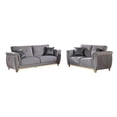 thumbnail image 2 of Leena Contemporary Style 2PC Livingroom Set Made with Wood in Gold accent & Gray, 2 of 14