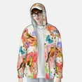 thumbnail image 4 of Gaeub Flowers And Birds Watercolor Men's and Women's UPF 50+ Long-Sleeved Sun Protection Clothing, Fishing Shirt Long Sleeve Zip - XX-Large, 4 of 9