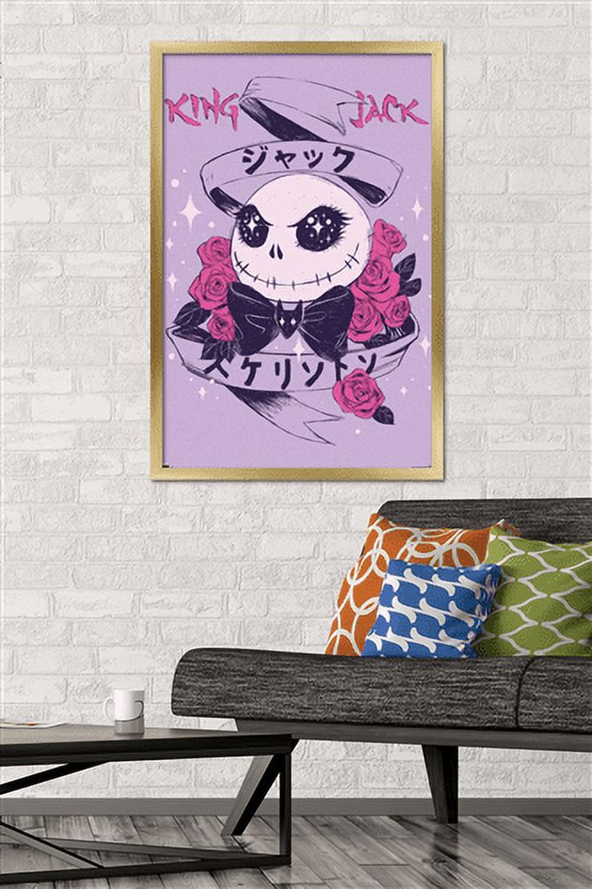 Disney Tim Burton's The Nightmare Before Christmas - Japanese Jack Wall Poster, 22.375" x 34", Framed