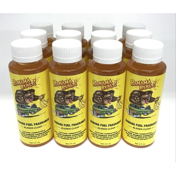 Power Plus Lubricants-12 PACK BANANA Fuel Fragrance for Car, Motorcycle, ATV, IMCA - 4 fl oz