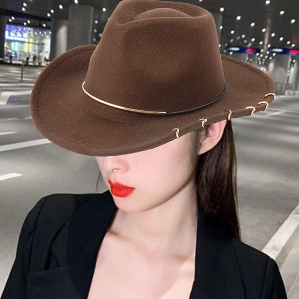 Sombrero de Vaquero Occidental Salvador Accesorio de Disfraz para Hombre Marron Oscuro