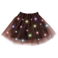 thumbnail image 4 of Hpapadks High Waisted Skirts for Women Led Light Up Tutu Skirt Glowing Fairy Angel Mesh Rave Party Costume Brown One Size, 4 of 4