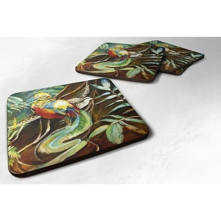 

Carolines Treasures JMK1221FC Mandarin Pheasant Foam Coaster Set of 4 3 1/2 x 3 1/2 multicolor