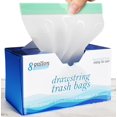 thumbnail image 1 of WWS-8 Gallon Drawstring Garbage Bags 0.8 Mil Ultra Strong Medium Kitchen Trash Bags Medium Plastic Bags - Individual, Unscented, White, 23"x27", 50 Count, 1 of 4