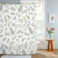 thumbnail image 4 of Shower Curtain Green Leaf Shower Curtains for Bathroom Decor, Waterproof Polyester Shower Curtain Set with Hooks, Extra Long 72" x 84" Spring Leaf, 4 of 9