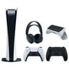 Sony Playstation 5 Digital Edition Console with Extra Black Controller, Black PULSE 3D Headset and Surge QuickType 2.0 Wireless PS5 Controller Keypad Bundle