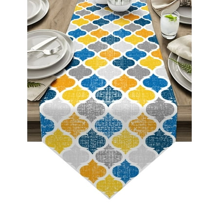 

Morocco Colorful Flowers Arabesque Cotton Linen Table Runner Dining Table Decor Tablecloth Wedding Party Table Runners