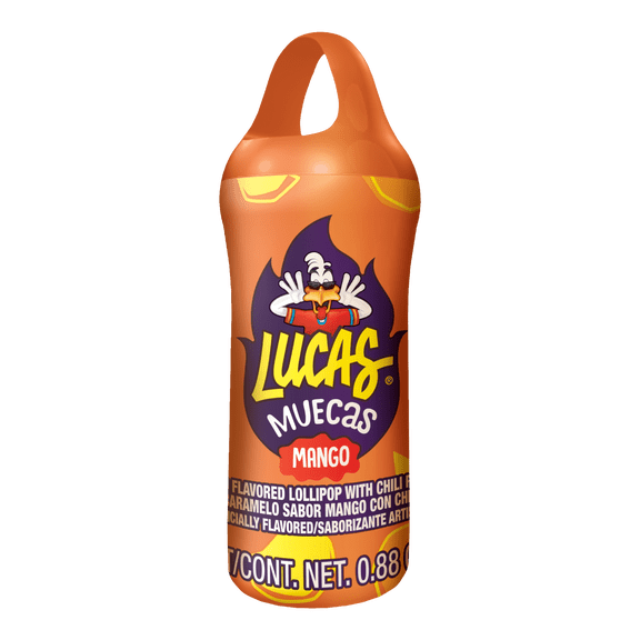Lucas Muecas, Mango Flavored Lollipop with Chili Powder, 0.88 oz Shelf Stable Plastic Wrapper