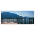 thumbnail image 1 of Modern Kitchen Mat, Mediterranean Italian Design Island Mountain View with Ocean Open Sunny Sky Photograph, Plush Decorative Kitchen Mat with Non Slip Backing, 47" X 19", Blue, by Ambesonne, 1 of 1
