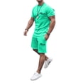 thumbnail image 2 of Milan Letter Graphic Short Sets for Men Crewneck T Shirt and Shorts 2 Piece Matching Set Mens Summer Outfits, 2 of 5