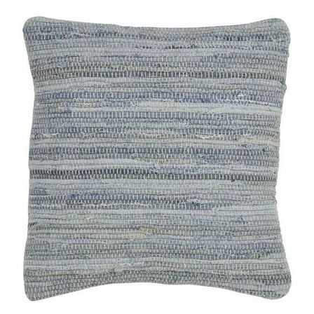 Saro Lifestyle 919.DN1623BP 16 x 23 in. Denim Chindi Poly Filled Throw Pillow, Denim