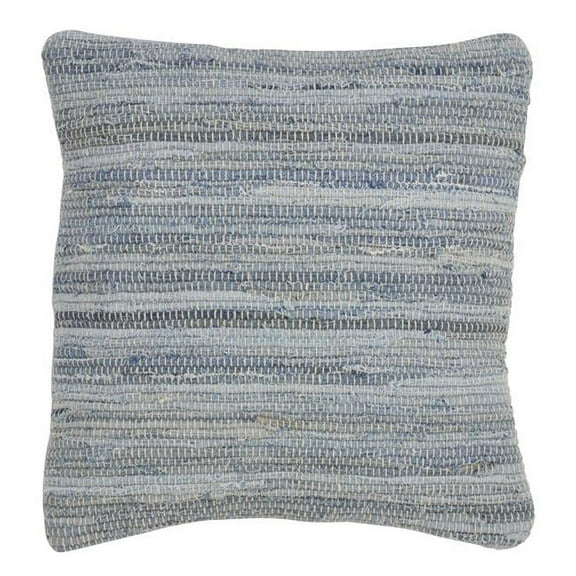 Saro Lifestyle 919.DN1623BP 16 x 23 in. Denim Chindi Poly Filled Throw Pillow, Denim
