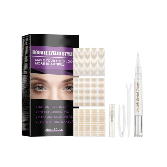 asddcavvf 1set Double Eyelid Tape Set Breathable Long Lasting Eye Tape Set Natural Glue Double Eyeli