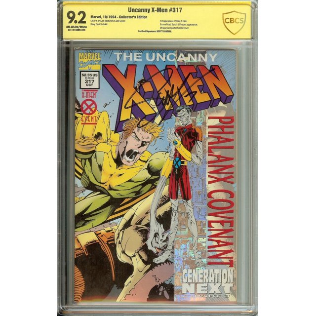 Uncanny X-Men Autografiado # 317 NM Firmado por Scott Lobdell 1er Parpadeo CBCS 9.2