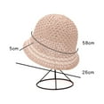 thumbnail image 6 of Mdesiwst Women Beach Hat Knitted Hollow Out Patchwork Stripes Crochet Floppy Top Summer Hats Outdoor Supply, 6 of 7