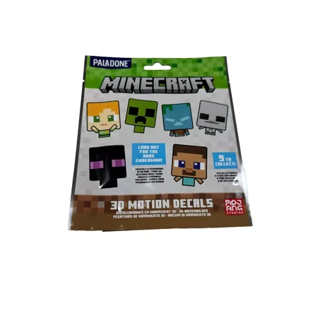 2 Pack MINECRAFT Blind Bag Play Pack 3D Motion Decals- Assorted style